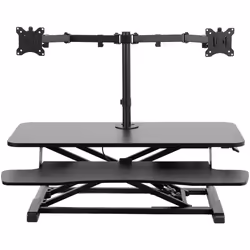 VIVO Height Adjustable 91cm Standing Desk Converter with Dual 13 to 30 inch Monitor Stand, Sit Stand Monitor Mount and Desk R ...