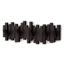 Umbra Sticks Multi Rack ? Modern, Unique, Space-Saving Hanger with 5 Flip-Down Hooks for Hanging Coats, Scarves, Purses and More, Espresso, 19-1/2" x