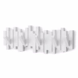 Umbra Sticks Multi Hook Coat Rack - Modern, Unique, Space-Saving Wall Mounted Coat Hanger with 5 Flip-Down Hooks for Hanging ...