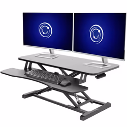 VIVO 91cm Desk Converter, K Series, Height Adjustable Sit to Stand Riser, Dual Monitor and Laptop Workstation with Wide Keybo ...