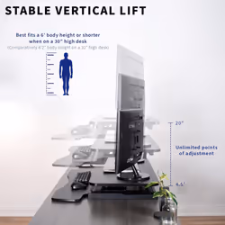VIVO 91cm Desk Converter, K Series, Height Adjustable Sit to Stand Riser, Dual Monitor and Laptop Workstation with Wide Keyboard Tray, Black,
