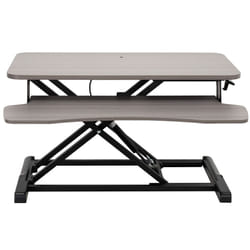 VIVO 81 cm Desk Converter, K Series, Height Adjustable Sit to Stand Riser, Dual Monitor and Laptop Workstation with Wide Keyboard Tray, Gray Top,