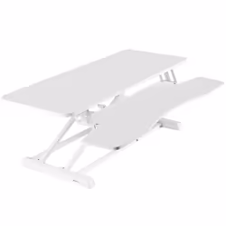 VIVO 91 cm Desk Converter, K Series, Height Adjustable Sit to Stand Riser, Dual Monitor and Laptop Workstation with Wide Keyb ...
