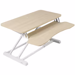 VIVO 81cm Desk Converter, K Series, Height Adjustable Sit to Stand Riser, Dual Monitor and Laptop Workstation with Wide Keybo ...