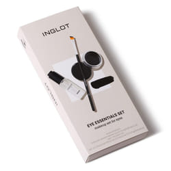 Inglot Eye Essentials Set | Duraline + AMC Eyeliner Gel 77 + Makeup Brush 31T | Black Eyeliner | Prolong Makeup Durability | Transparent | Waterproof