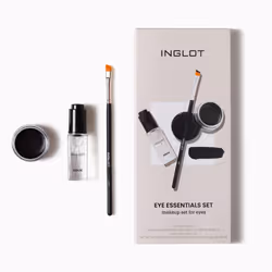 Inglot Eye Essentials Set | Duraline + AMC Eyeliner Gel 77 + Makeup Brush 31T | Black Eyeliner | Prolong Makeup Durability | Transparent | Waterproof