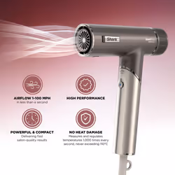 Shark SpeedStyle Pro FLEX Hair Dryer, High Performance High-Velocity Hair-Dryer w/ 4 Styling Attachments, Lightweight, Ionic, No Heat Damage, Folding