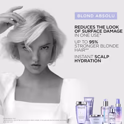 K?rastase Blond Absolu, Anti-Brass Purple Hair Mask, For Lightened & Highlighted Cool Blonde Hair, With Hyaluronic Acid & Edelweiss Flower, Masque