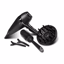 ghd Air Hair Drying kit- Professional Hairdryer, with ghd Diffuser, Wide Nozzle, Sectioning Clips and Size 3 Vented Radial Br ...