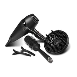 ghd Air Hair Drying kit- Professional Hairdryer, with ghd Diffuser, Wide Nozzle, Sectioning Clips and Size 3 Vented Radial Brush (Black)
