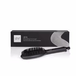 ghd Glide Smoothing Hot Brush in Black - for Smooth, Glossy & Frizz-Free Results - for All Hair Types (UK Plug)