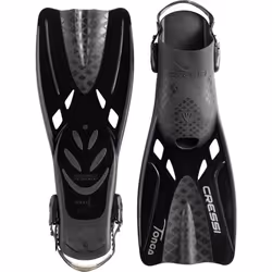 CRESSI Baron+Tonga Combo Black/Black S/M-Set Baron Full Face Mask, Wide View, Anti-fog System, Easy Breathing+Light Adjustable Tonga Fins,