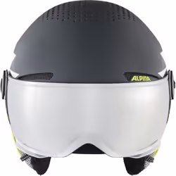 ALPINA Unisex - Children, ZUPO VISOR Q-LITE ski helmet, charcoal-neon matt, 51-55 cm