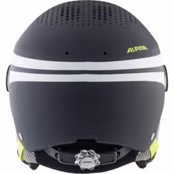 ALPINA Unisex - Children, ZUPO VISOR Q-LITE ski helmet, charcoal-neon matt, 51-55 cm