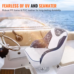 VEVOR Captain Bucket Seat, Pontoon Boat Seat with Thickened Sponge Padding, Boat Captain Chair for Fishing Boat, Sightseeing Boat, Speedboat, Canoe,