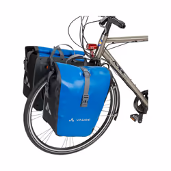 VAUDE Aqua Front Rear Pannier Bike Bag - Set of 2 - PVC-Free Tarpaulin Bike Panniers - Waterproof Pannier Bags with a 28 Litre Total Storage Volume
