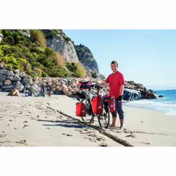 VAUDE Aqua Front Rear Pannier Bike Bag - Set of 2 - PVC-Free Tarpaulin Bike Panniers - Waterproof Pannier Bags with a 28 Litre Total Storage Volume