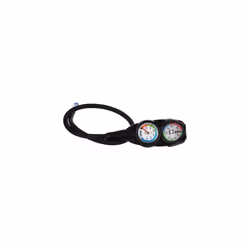 Cressi Diving Console 2 - Depth + Pressure Gauge, BAR, Black