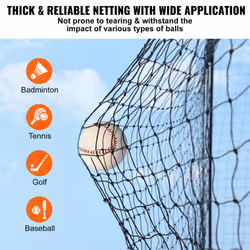 VEVOR Baseball Batting Netting, Professional Softball Baseball Batting Hitting Training Net, Practice Portable Pitching Cage Net with Door & Carry