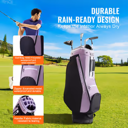VEVOR Golf Cart Bag with 14 Way Organizer Divider Top, 36? Multiple Pockets Premium Cart Bag, Durable Golf Bags with Handles & Dust Cover & Detachable