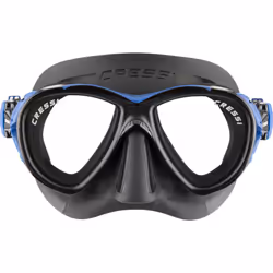 Cressi Naxos Mask - Diving Mask with Anti-Fog System, Black/Blue, One Size, Unisex Adult