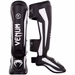 Venum Elite Standup Shinguards, Black/White, Large