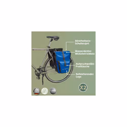VAUDE Aqua Back Plus bike pannier bag, 2 x rear bike rack bag waterproof, 51 liters total volume, cycling bag rear, easy mounting - Made in Germany