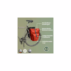 VAUDE Aqua Back Plus bike pannier bag, 2 x rear bike rack bag waterproof, 51 liters total volume, cycling bag rear, easy mounting - Made in Germany