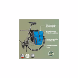 VAUDE Aqua Back Plus Bike Pannier, 2 x Rear Rack Waterproof Bags, 51 Liters Total Volume, Easy Mounting - Made in Germany