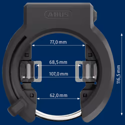 ABUS frame lock 6950M XPlus? Granit? - for all common bicycle frames - universally adjustable - immobiliser for bicycles - variant NR + 6KS/130 + ST