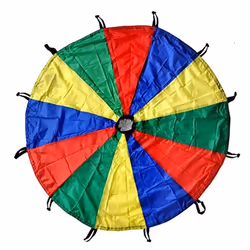 GSi Kids Play Parachute Rainbow Parachute Toy Tent Game for Children Gymnastic Cooperative Play and Outdoor Playground Activi ...