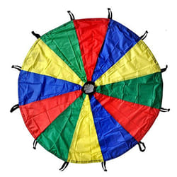 GSi Kids Play Parachute Rainbow Parachute Toy Tent Game for Children Gymnastic Cooperative Play and Outdoor Playground Activities (30 Feet)