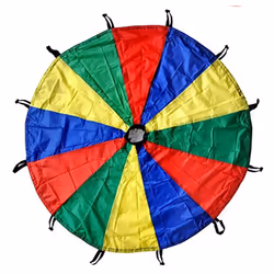 GSi Kids Play Parachute Rainbow Parachute Toy Tent Game for Children Gymnastic Cooperative Play and Outdoor Playground Activi ...