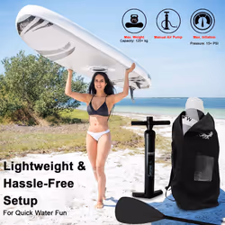 SereneLife Inflatable Stand Up Paddle Board, SUP Board- Paddleboards for Adults & Youth, Paddle Board Accessories,15.25 cm Thick Standup