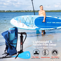 SereneLife Inflatable Stand Up Paddle Board, SUP Board- Paddleboards for Adults & Youth, Paddle Board Accessories,15.25 cm Thick Standup