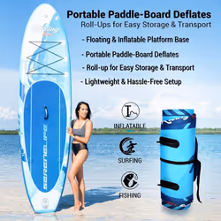 SereneLife Inflatable Stand Up Paddle Board, SUP Board- Paddleboards for Adults & Youth, Paddle Board Accessories,15.25 cm Thick Standup