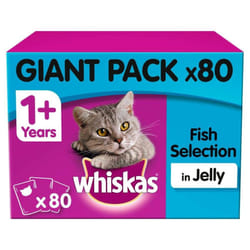 whiskas Pouch Fishermans Choice Jelly Adult Cat Food 100g x 80