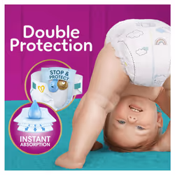 Pampers Premium Protection Size 6, 144 Nappies, 13kg-18kg, Double Protection for skin and against leaks