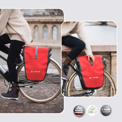 Vaude aqua back single rear bicycle bag, Unisex, 12413, Black, 37 x 33 x 19 cm