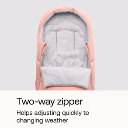 Bugaboo Footmuff, Must-Have Pushchair Accessory, All-Season and Waterproof, Warm and Breathable Cosy Toes in Evening Pink