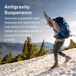 Osprey Atmos AG LT 65 Mens Backpacking Backpack Night Shift/Scoria Blue L/XL