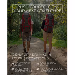 Highlander Lightweight Camping Rucksack - 45L | 65L | 85L - Large Hiking Backpack with Nylon Waterproof Cover ? Unisex - Fits Any Hight Due To