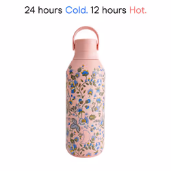 Chilly's Series 2 Water Bottle - Stainless Steel Thermal Bottles with Double Wall Vacuum, Soft Collar & Carry Loop - Kazusa, 500ml