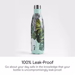 Chilly's Water Bottle - Stainless Steel and Reusable - Leak Proof, Sweat Free - Wild Monstera, 500ml