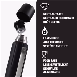 SIGG - Insulated Water Bottle - Thermo Flask Gemstone IBT Obsidian - with Cup - Leakproof - Lightweight - BPA Free - 18/8 Stainless Steel - Black -