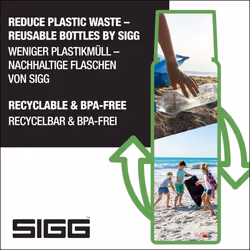 SIGG - Insulated Water Bottle - Thermo Flask Gemstone IBT Obsidian - with Cup - Leakproof - Lightweight - BPA Free - 18/8 Stainless Steel - Black -