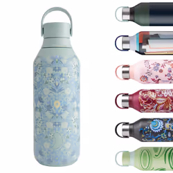Chilly's Series 2 Water Bottle - Stainless Steel Thermal Bottles with Double Wall Vacuum, Soft Collar & Carry Loop - Eleni, 5 ...