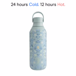 Chilly's Series 2 Water Bottle - Stainless Steel Thermal Bottles with Double Wall Vacuum, Soft Collar & Carry Loop - Eleni, 500ml