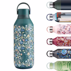 Chilly's Series 2 Water Bottle - Stainless Steel Thermal Bottles with Double Wall Vacuum, Soft Collar & Carry Loop - Summer S ...