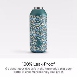 Chilly's Series 2 Water Bottle - Stainless Steel Thermal Bottles with Double Wall Vacuum, Soft Collar & Carry Loop - Summer Sprigs, 500ml